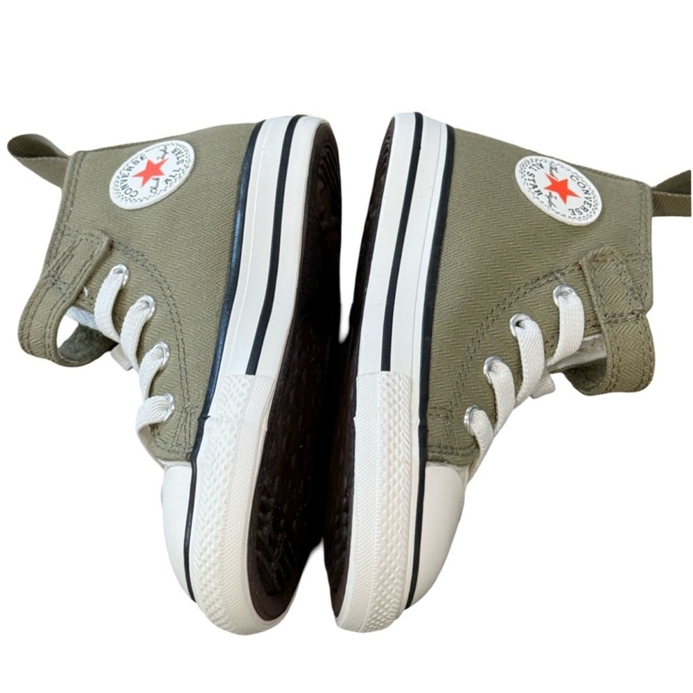 Converse Kids Olive green High Tops Sneakers Unisex toddler size 9 NIB NEW - Picture 4 of 8